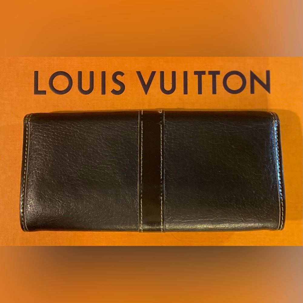 🔥FIRM PRICE ~ Louis Vuitton ~ Suhali Black Leather Long Wallet ~ COA ~ TH2088 - Picture 3 of 16